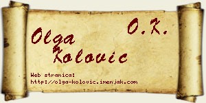 Olga Kolović vizit kartica